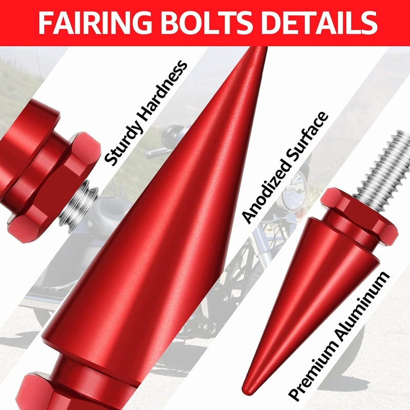AEEAST Red Motorcycle Fairing Bolts Compatible for Harley Touring Street Glide Electra Glide Ultra Limited 1996-2013 - Image 5